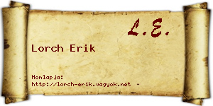 Lorch Erik névjegykártya